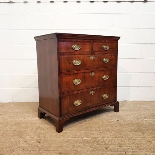 fig 1. ANTIQUE 18TH CENTURY OAK & WALNUT CHEST OF DRAWERS C1770