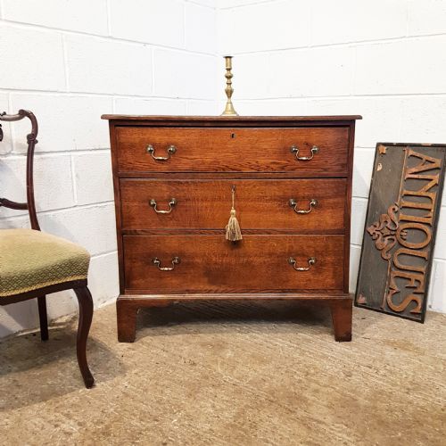 Antique 18th Century Period Oak Dwarf Chest of Drawers C1780