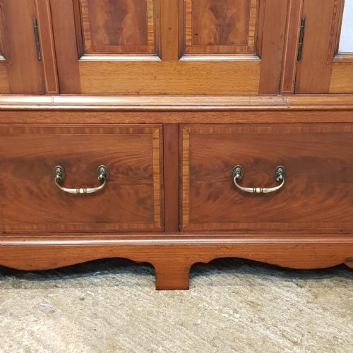 fig 2. ANTIQUE LATE VICTORIAN INLAID MAHOGANY TRIPLE WARDROBE C1890