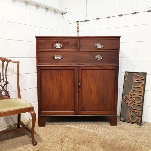 Antique Regency Mahogany Dwarf Clothes Linen Press C 1820
