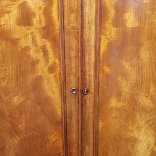 fig 2. ANTIQUE VICTORIAN FLAMED MAHOGANY DOUBLE WARDROBE C1880