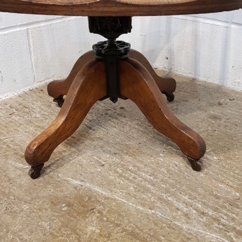 fig 1. ANTIQUE EDWARDIAN OAK SWIVEL DESK CHAIR C1900