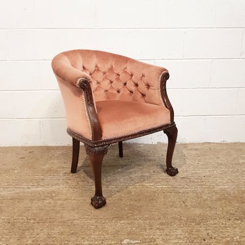 fig 2. ANTIQUE PAIR EDWARDIAN MAHOGANY TUB CHAIRS C1900