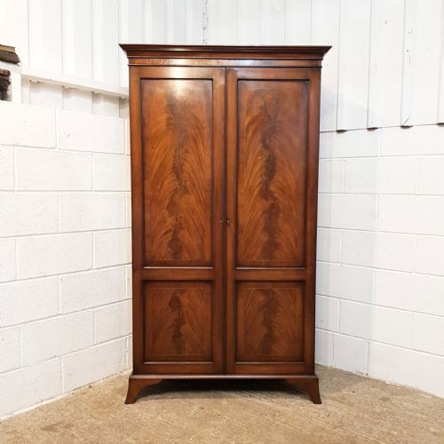 fig 1. ANTIQUE EDWARDIAN. MAHOGANY DOUBLE WARDROBE C1900