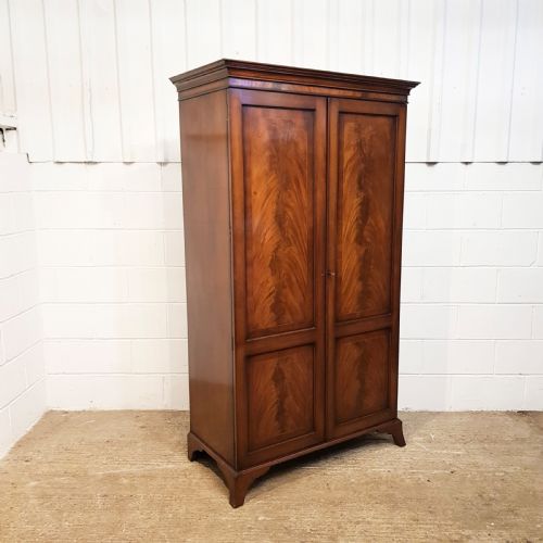 fig 2. ANTIQUE EDWARDIAN. MAHOGANY DOUBLE WARDROBE C1900