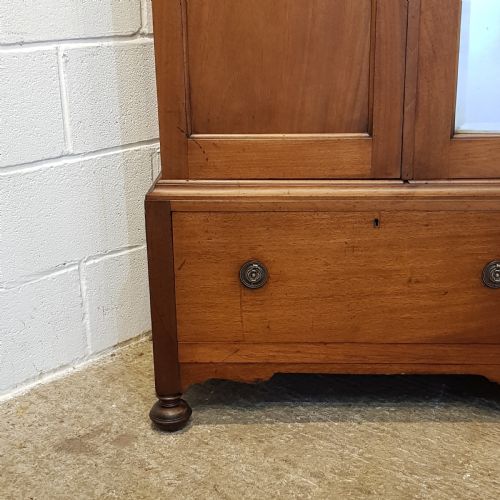 fig 2. ANTIQUE EDWARDIAN WALNUT SMALL TRIPLE WARDROBE C1900
