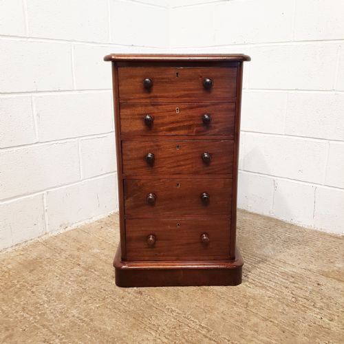 fig 1. ANTIQUE PAIR VICTORIAN MAHOGANY BEDSIDE CHESTS OF DRAWERS C1880