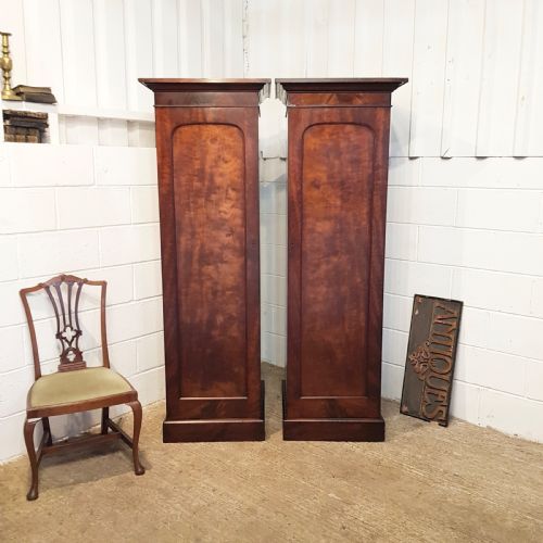 Antique Victorian  Pair Mahogany Sentry Box Wardrobes C1880