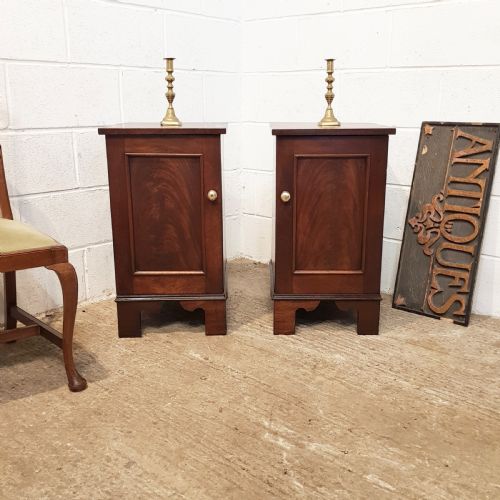 Antique Pair Victorian Mahogany Bedside Cabinets C1880