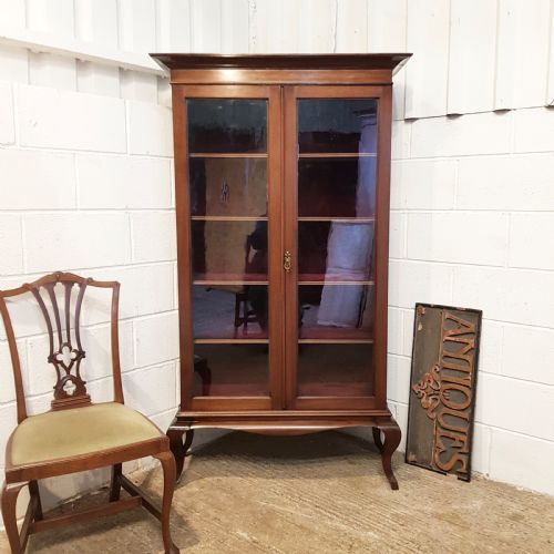 Antique Edwardian Mahogany Glazed Bookcase C1900