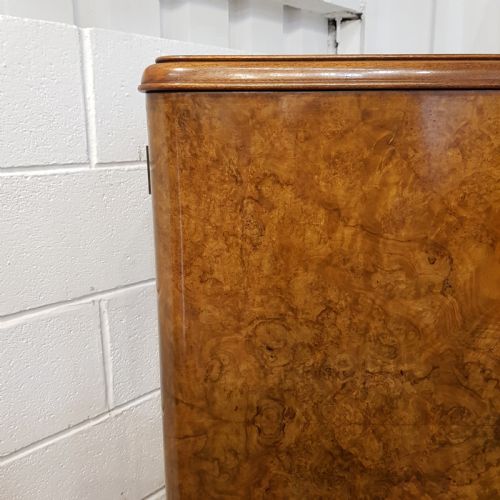 fig 1. ANTIQUE ART DECO BURR WALNUT SMALL WARDROBE C1920