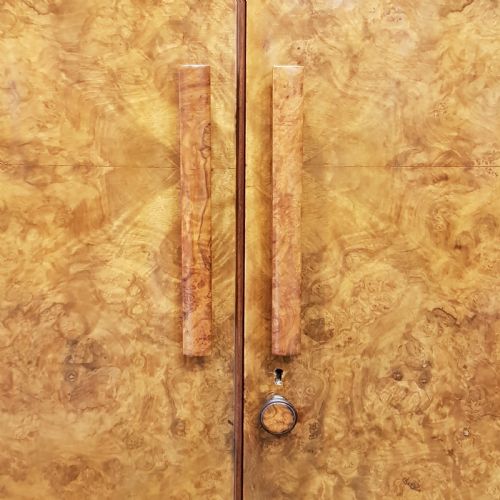 fig 2. ANTIQUE ART DECO BURR WALNUT FOUR DOOR FITTED WARDROBE C1920