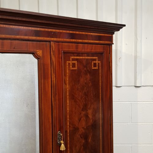 fig 2. ANTIQUE EDWARDIAN INLAID MAHOGANY TRIPLE WARDROBE C1900