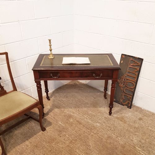 Antique Victorian Mahogany Leather Top Writing Table C1880