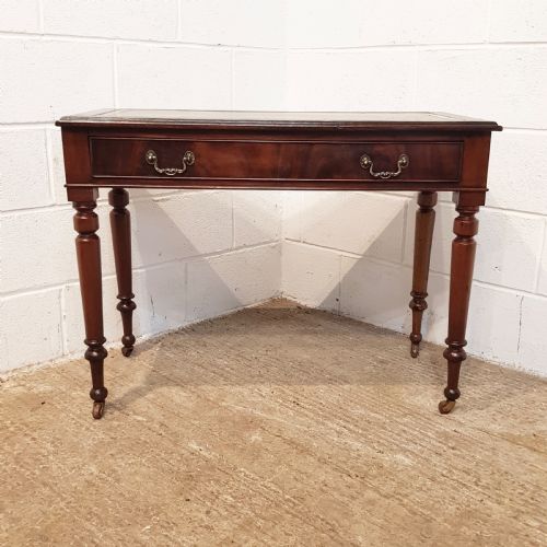 fig 1. ANTIQUE VICTORIAN MAHOGANY LEATHER TOP WRITING TABLE C1880