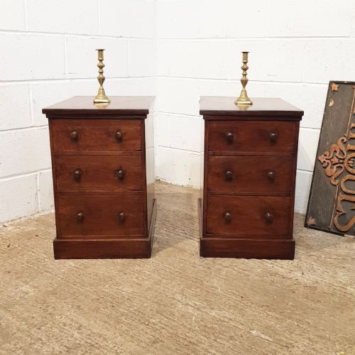 Antique Pair Victorian Mahogany Bedside Chests C 1880