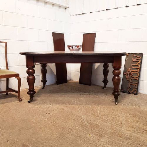 Antique Victorian Mahogany Extending Dining Table C1880 & Seats Up to Ten