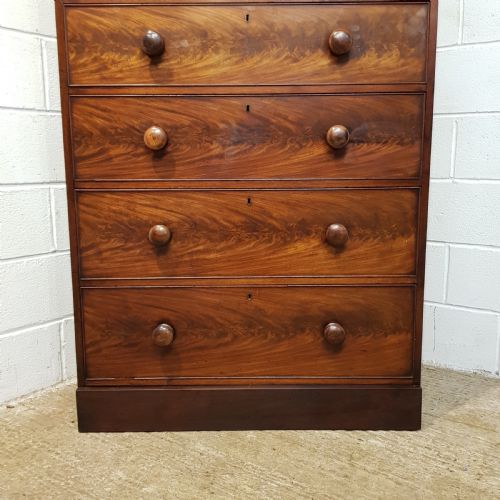 fig 2. ANTIQUE VICTORIAN MAHOGANY TALL ALCOVE CHEST OF DRAWERS C1880