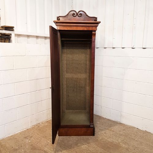fig 1. ANTIQUE PAIR VICTORIAN MAHOGANY SENTRY WARDROBES C1880