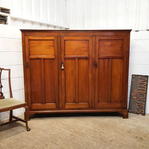 Antique Victorian Mahogany Linen Cupboard C1880