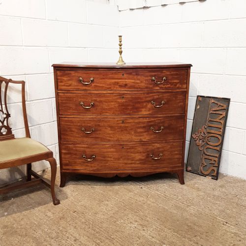 Antique Regency Mahogany Bow Front Chest of Drawers C1820