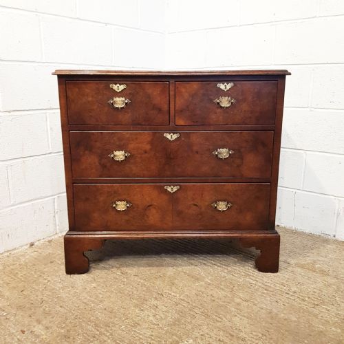 fig 1. ANTIQUE VICTORIAN WALNUT AND OAK DWARF CHEST OF DRAWERS C1850