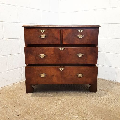 fig 2. ANTIQUE VICTORIAN WALNUT AND OAK DWARF CHEST OF DRAWERS C1850