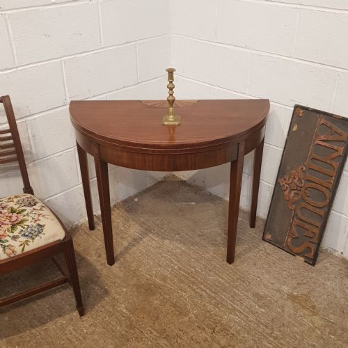 Antique Regency Inlaid Mahogany Fold Over Games Table C1820
