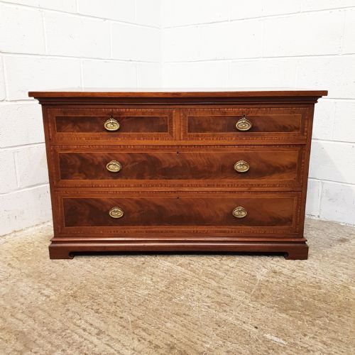 fig 2. ANTIQUE EDWARDIAN INLAID MAHOGANY CHEST OF DRAWERS C1900
