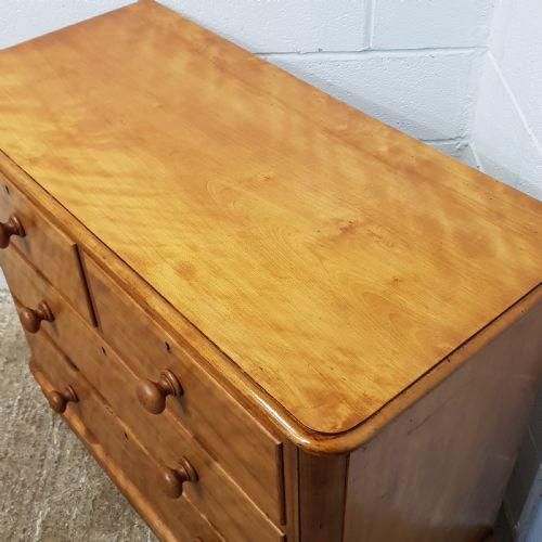 fig 2. ANTIQUE VICTORIAN SATINWOOD CHEST OF DRAWERS C1880