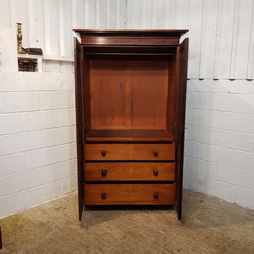 fig 1. ANTIQUE VICTORIAN MAHOGANY DOUBLE WARDROBE C1880