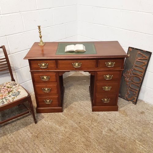 Antique Victorian Mahogany Twin Pedestal Desk C1880