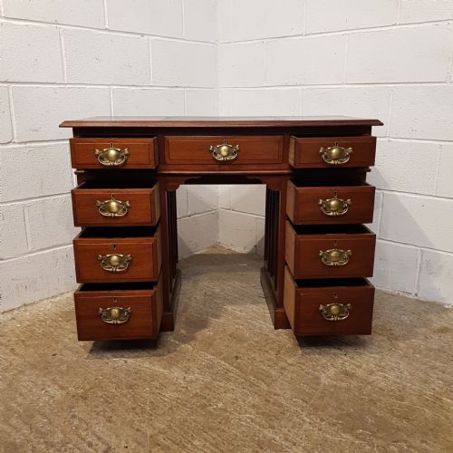 fig 2. ANTIQUE VICTORIAN MAHOGANY TWIN PEDESTAL DESK C1880