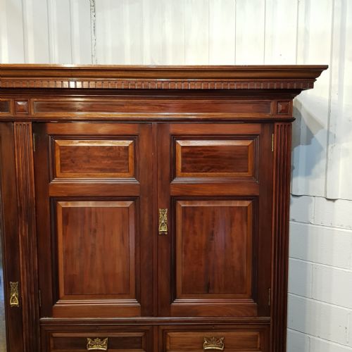 fig 1. ANTIQUE GILLOWS OF LANCASTER MAHOGANY COMPACTUM WARDROBE C1880