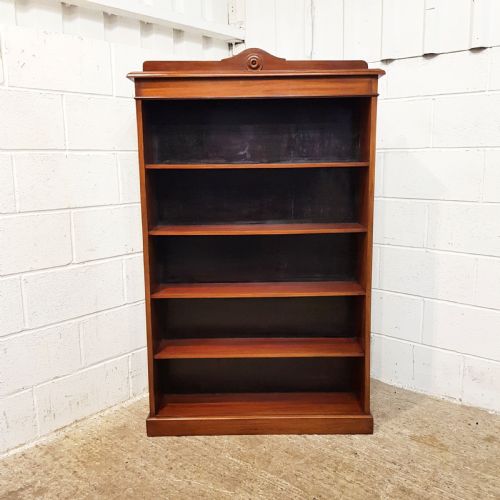 ANTIQUE VICTORIAN MAHOGANY OPEN BOOKCASE C1880 - ADDITIONAL PHOTO 1
