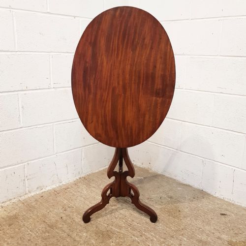 Antique Victorian Mahogany Oval Tilt Top Table C1880