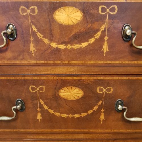 fig 1. ANTIQUE EDWARDIAN INLAID MAHOGANY SENTRY BOX WARDROBE C1900