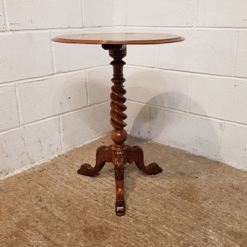 Antique Victorian Inlaid Burr Walnut Tripod Games Table C1880