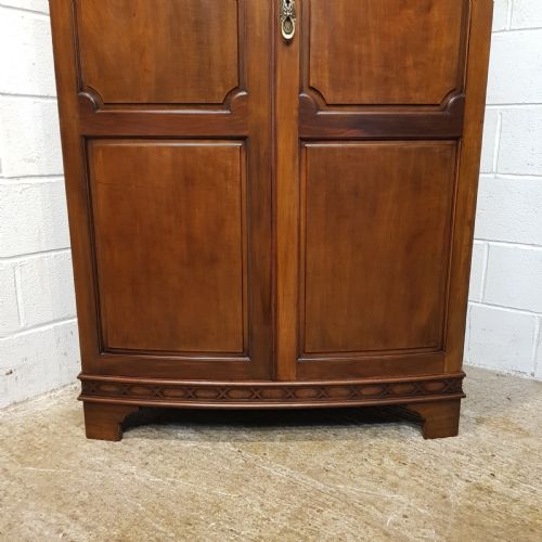 fig 1. ANTIQUE EDWARDIAN MAHOGANY BOW FRONT DOUBKE WARDROBE BY MAPLES & CO.C1910