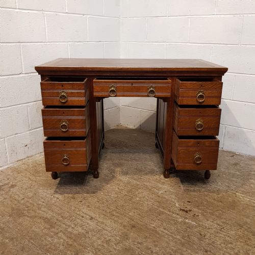 fig 1. ANTIQUE ARTS & CRAFTS OAK WRITING DESK C1890