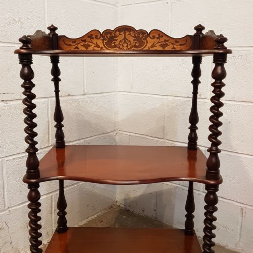 fig 2. ANTIQUE VICTORIAN INLAID MAHOGANY WHAT NOT C1880
