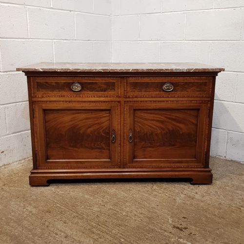 fig 2. ANTIQUE EDWARDIAN MAHOGANY MARBLE TOP WASHSTAND C1900