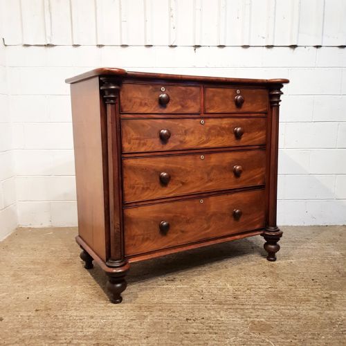fig 1. ANTIQUE VICTORIAN MAHOGANY CHEST OF DRAWERS C1880
