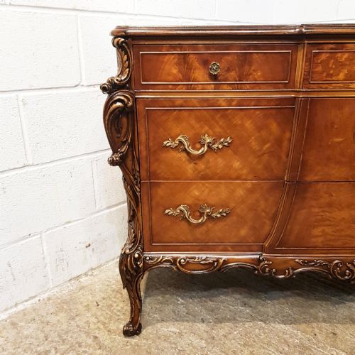 fig 2. ANTIQUE ITALIAN ROCOCO WALNUT CHEST OF DRAWERS C1920