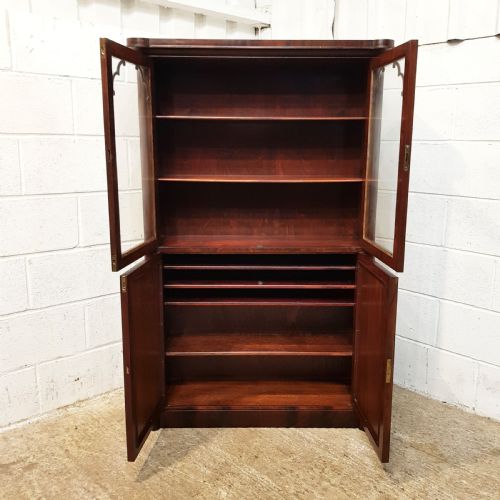 fig 1. ANTIQUE BIEDERMEIER MAHOGANY BOOKCASE ON CUPBOARD C1860