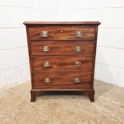 fig 1. ANTIQUE 18TH CENTURY MAHOGANY DWARF CHEST OF DRAWERS C1780