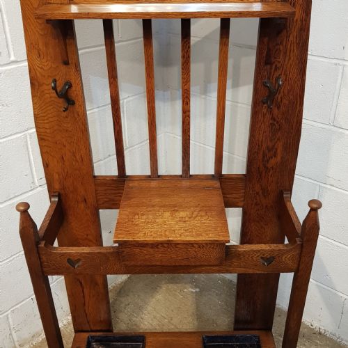 fig 1. ANTIQUE LIBERTY’S OAK ARTS & CRAFTS HALL STAND C1890