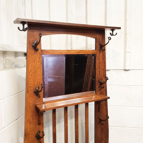 fig 2. ANTIQUE LIBERTY’S OAK ARTS & CRAFTS HALL STAND C1890