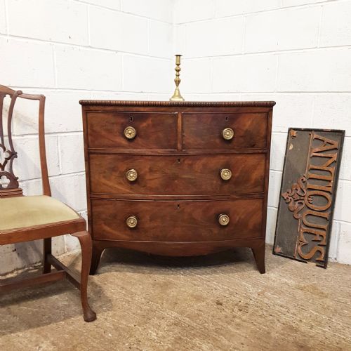 Antique 18th Century Small  Mahogany Bow Front Chest of Drawers C1780