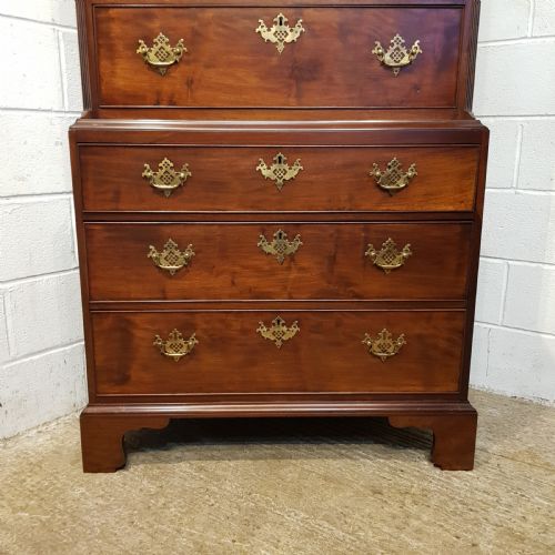 fig 1. ANTIQUE 18TH CENTURY MAHOGANY CHEST ON CHEST C1780